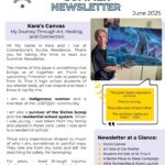 The cover page of Cornerstone Housing for Women’s Summer 2025 Newsletter. The title reads “CORNERSTONE SUMMER NEWSLETTER – June 2025