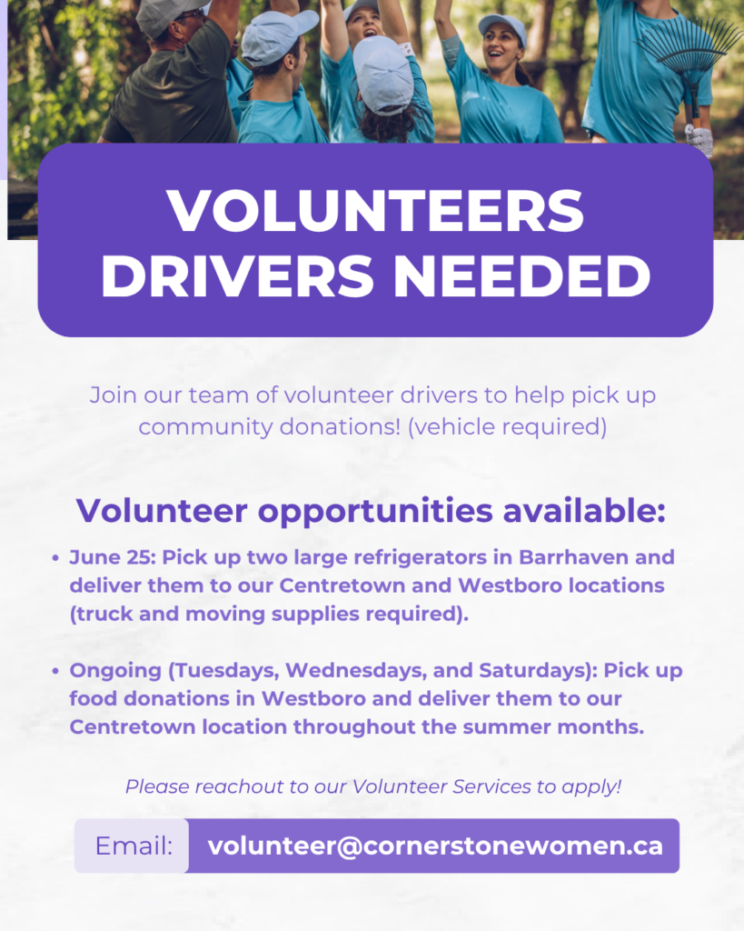 Volunteer Drivers Needed at Cornerstone